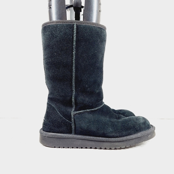 Koolaburra by UGG Black Leather Suede Sheepskin Round Toe Winter Boot A835 - Picture 5 of 13